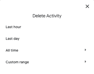Supprimer toutes vos données Google