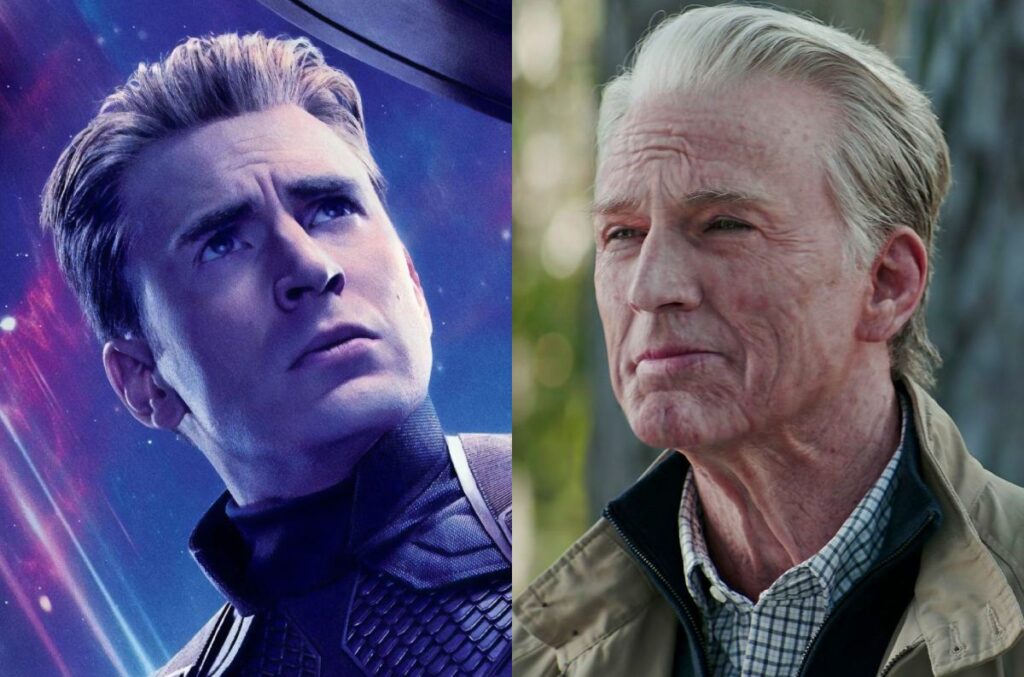 Deepfake-Vergleich. von Chris Evans 38-jähriger und 113-jähriger Steve Rogers