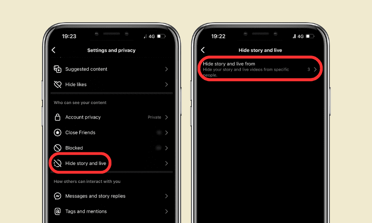 Hide IG stories