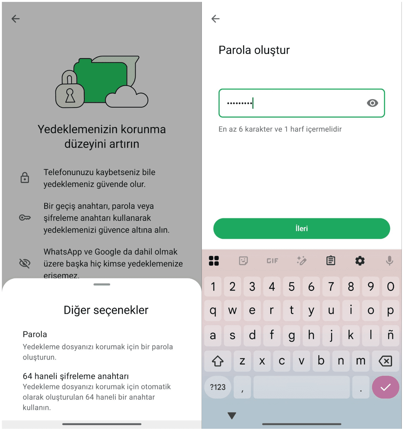 Choose Create Password Tr