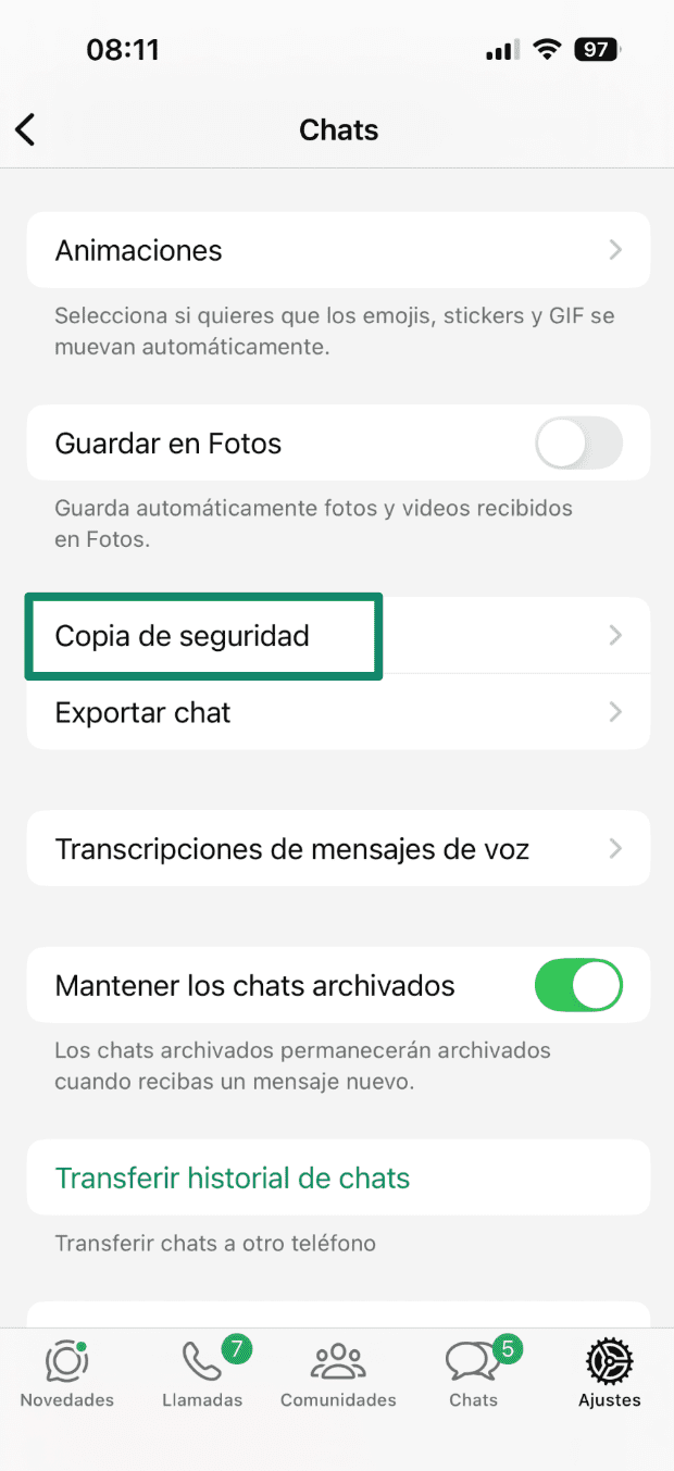 Click On Chat Backup Es