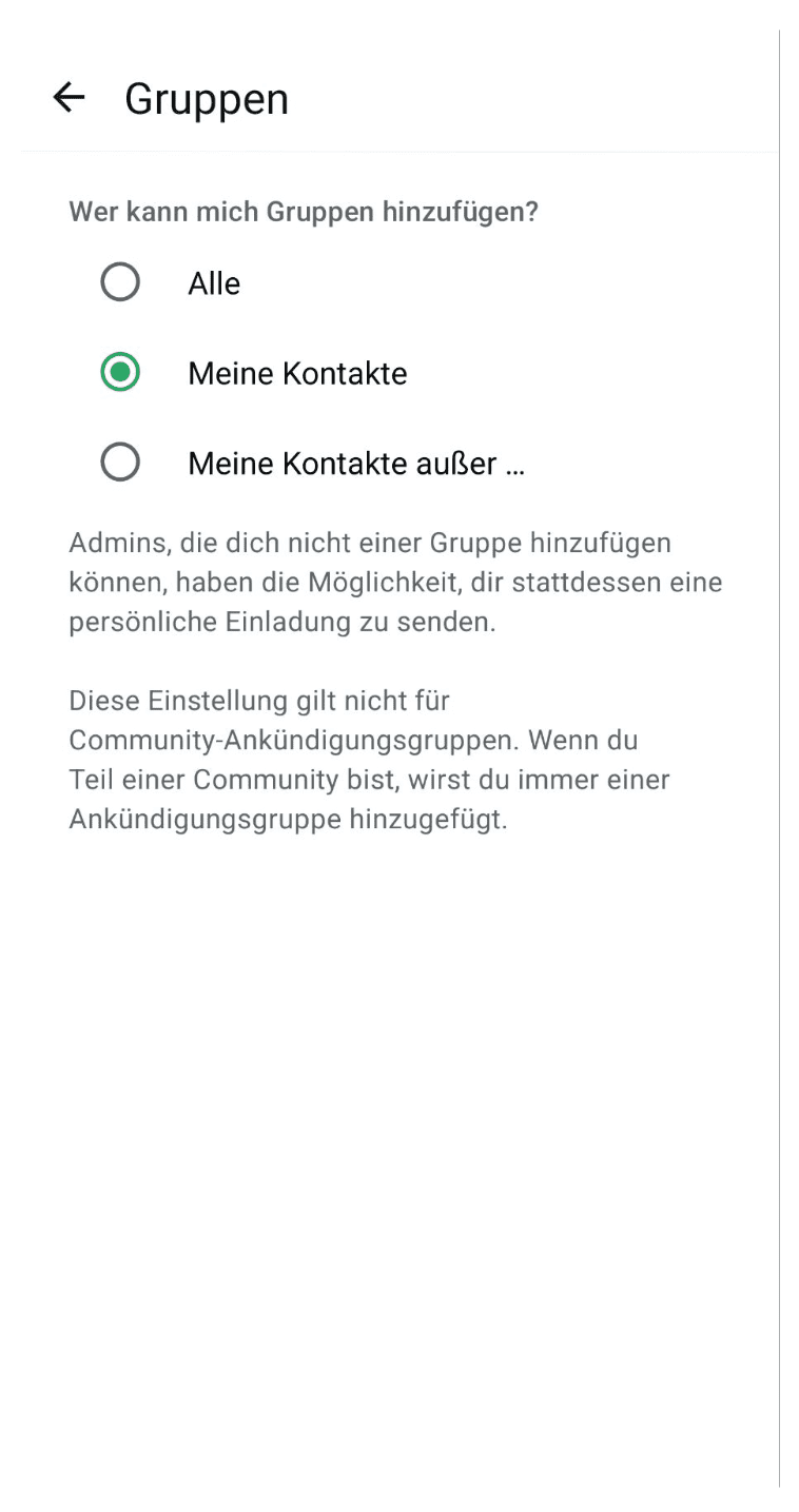 My Contacts Except Ge