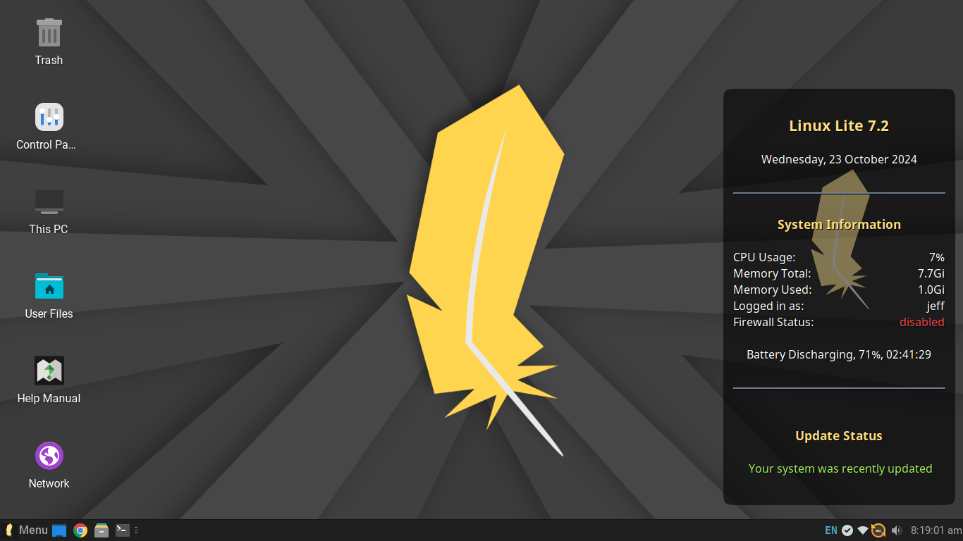 Linux Lite desktop background.