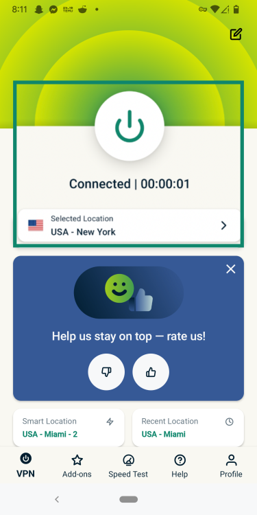 Connecting to ExpressVPN.
