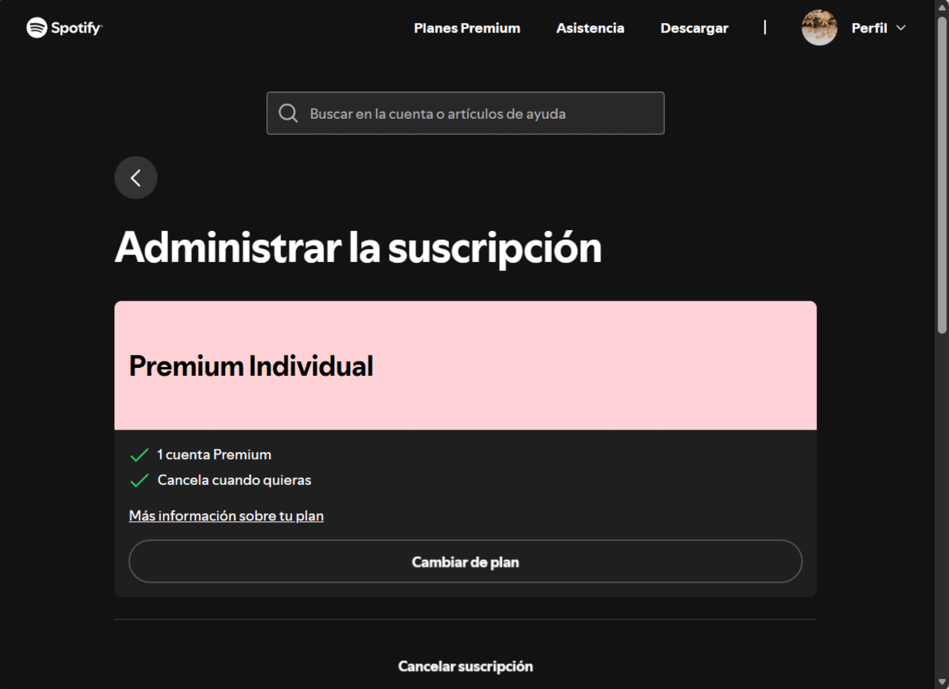 Select Cancel Subscription Es