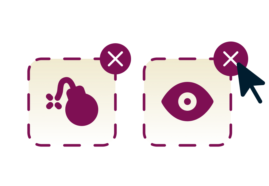 Brick wall with an opening and a cursor going through it.