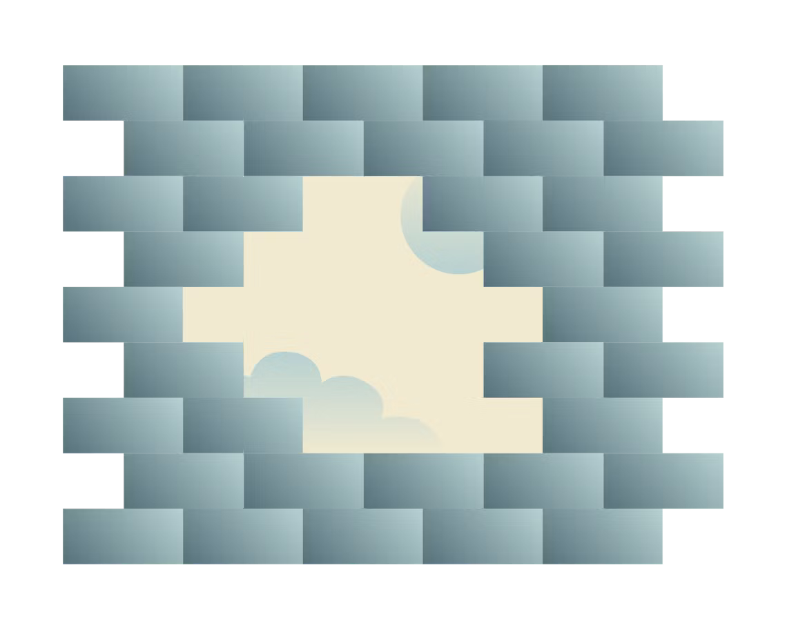 Mur de briques avec une ouverture.