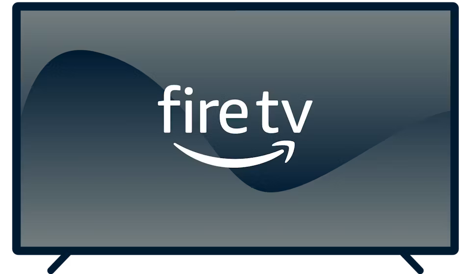 Amazon Fire TV logo på et TV.