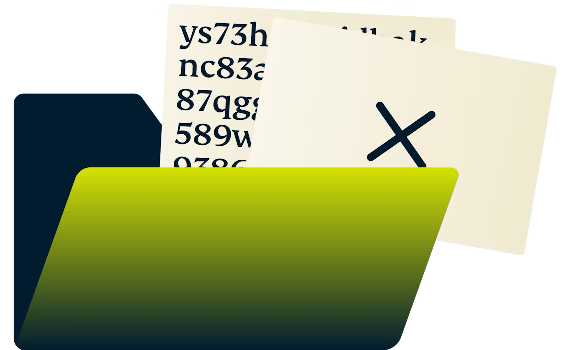 File protetti all'interno di una cartella Manila.