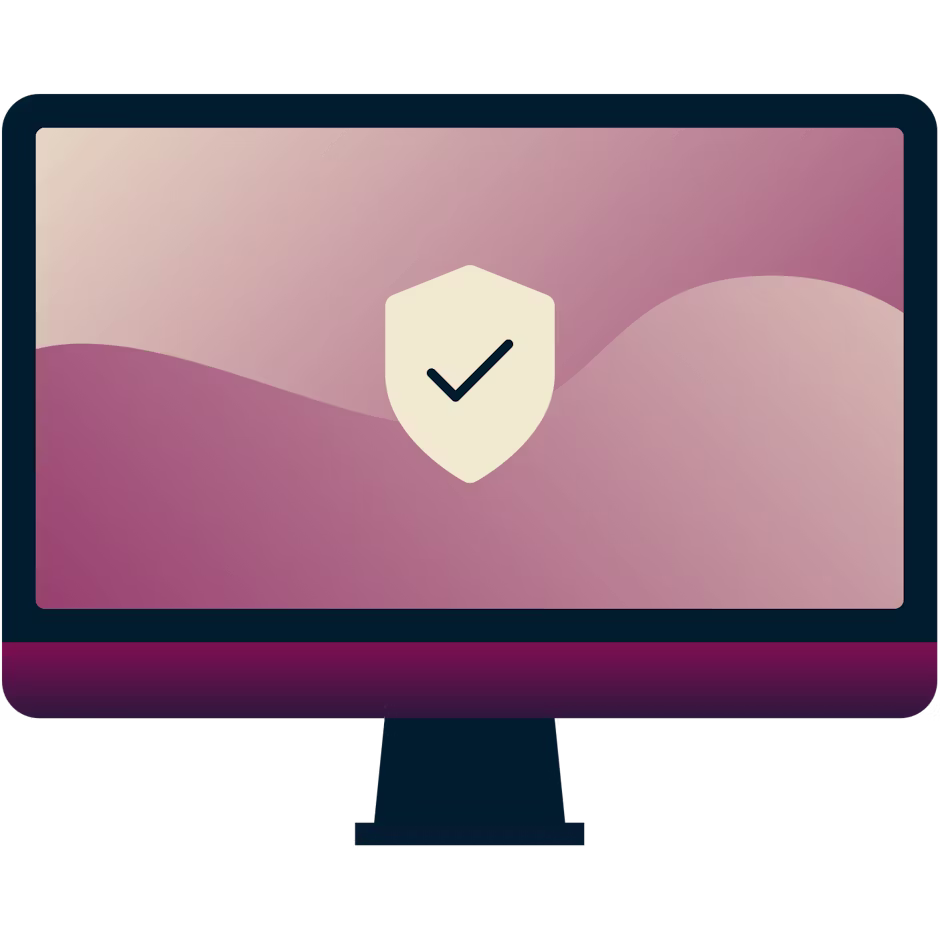 ¿Cuál es la diferencia entre un Proxy y una VPN? Pantalla de ordenador con un escudo con una marca de verificación.