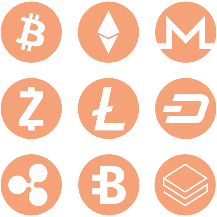 Kryptovaluta-mynt. Skaffa ett VPN för kryptohandel.