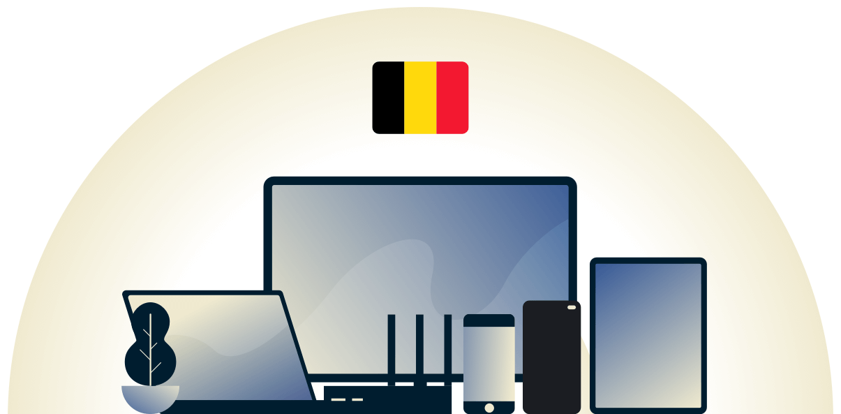 VPN belge protégeant une variété d'appareils.