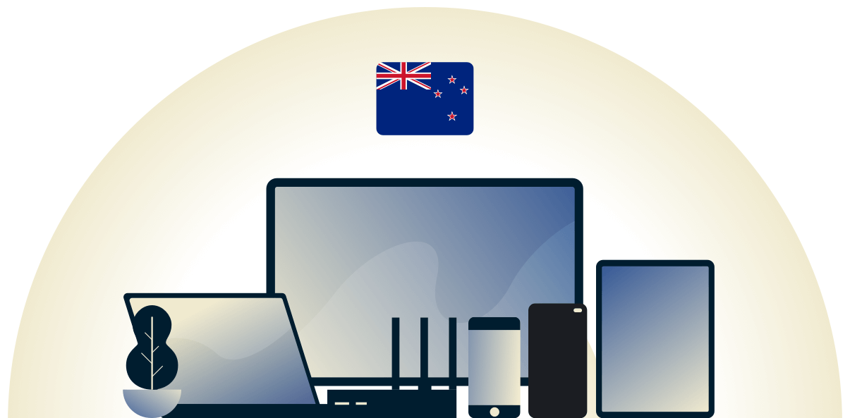 VPN for New Zealand som beskytter en rekke enheter.
