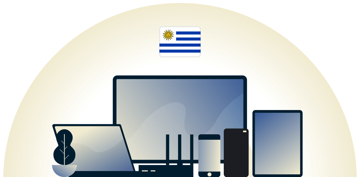 VPN pour l'Uruguay protégeant une variété de dispositifs.