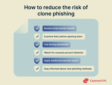 How to reduce the risk of clone phishing.