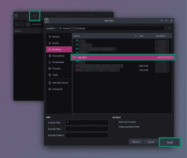 Adding files to a new Linux ZIP folder.