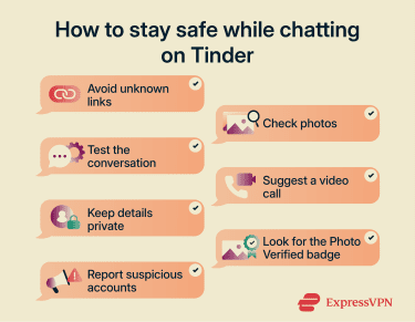 How to stay safe while chatting on Tinder.
