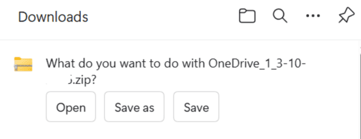 Microsoft Edge file download dialogue box.