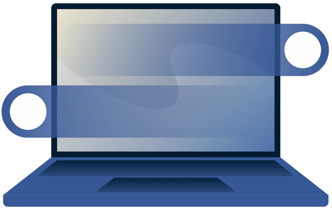 Wischgesten auf einem Laptop